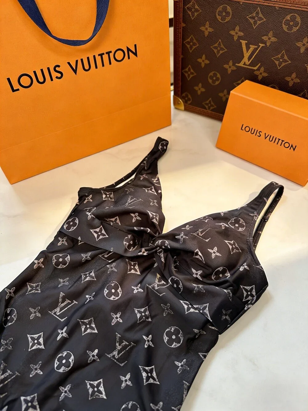 LV Monogram Twist Front One Piece Swimsuit - Picture 5 of 6